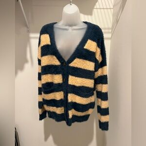 Listicle oversized striped cardigan